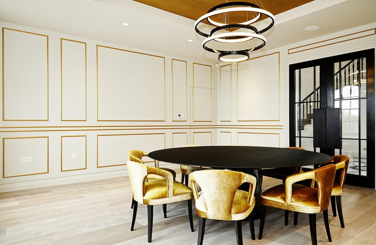 Broadway NW7 - gold dining chairs - london houses - shootfactory location