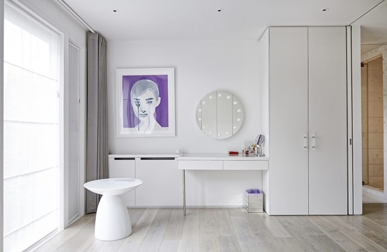 Coolhurst N8 - purple framed print on wall - london houses - shootfactory location