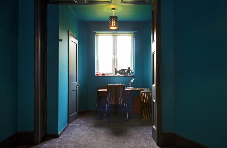 Coolhurst N8 - blue painted study - london houses - shootfactory location
