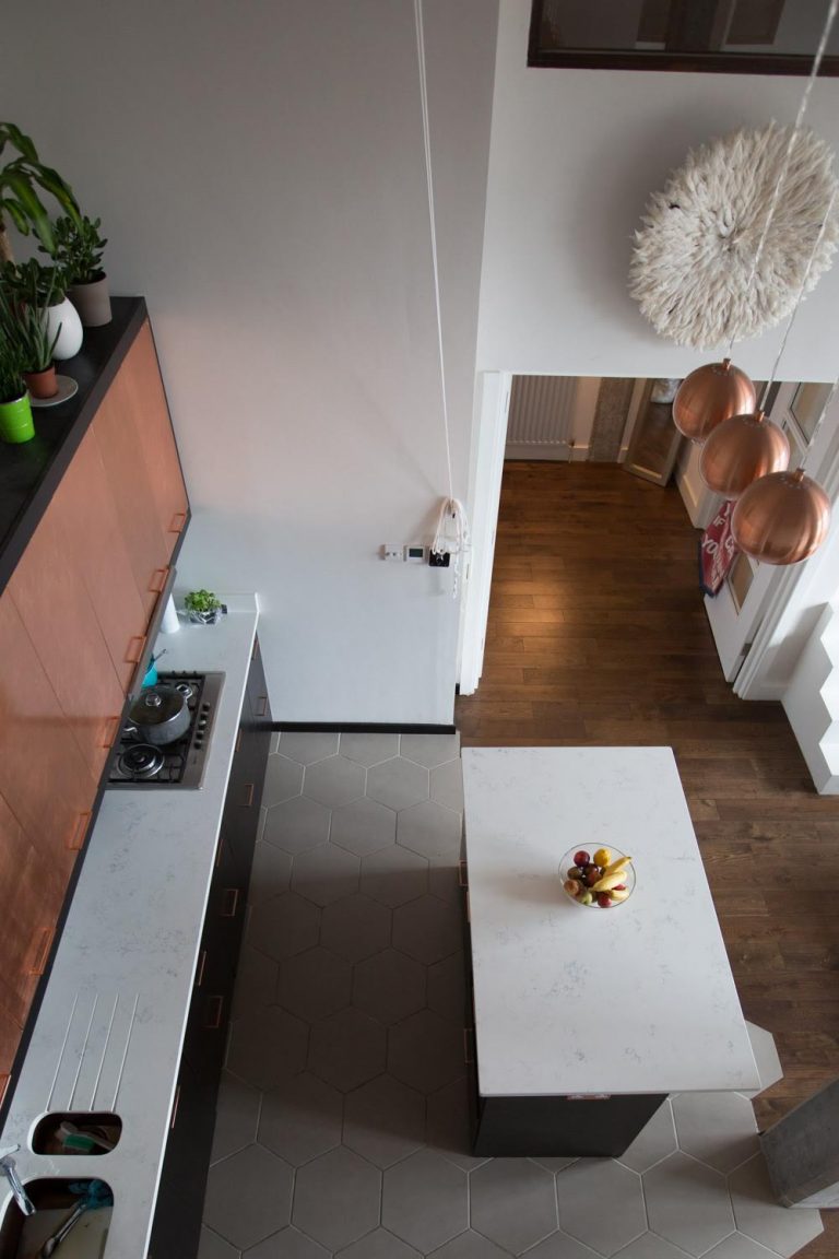 Clapton Loft E5 - arial view of kitchen - london apartments - shootfactory location