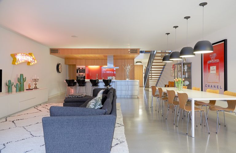 Hurst N6 - white painted walls and ceiling and minimal furnishings - london houses - shootfactory location