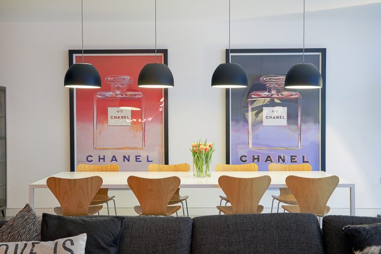Hurst N6 - large colourful wall prints - london houses - shootfactory location