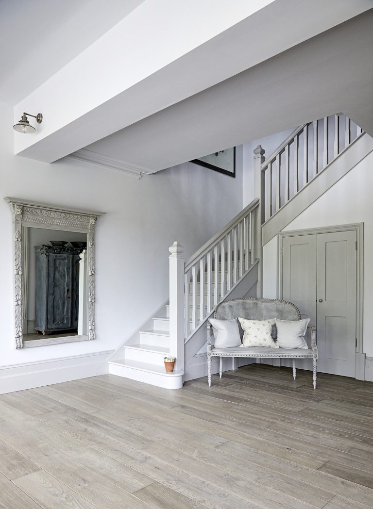 White painted staircase and chair -MAYFIELD EAST SUSSEX, TN20 - Shootfactory - Other UK Location House