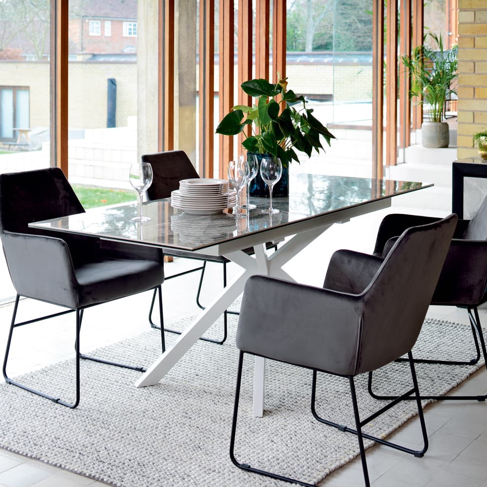 Dwell Interior Bolzano extending 6-8 seater dining table lifestyle image - Shootfactory