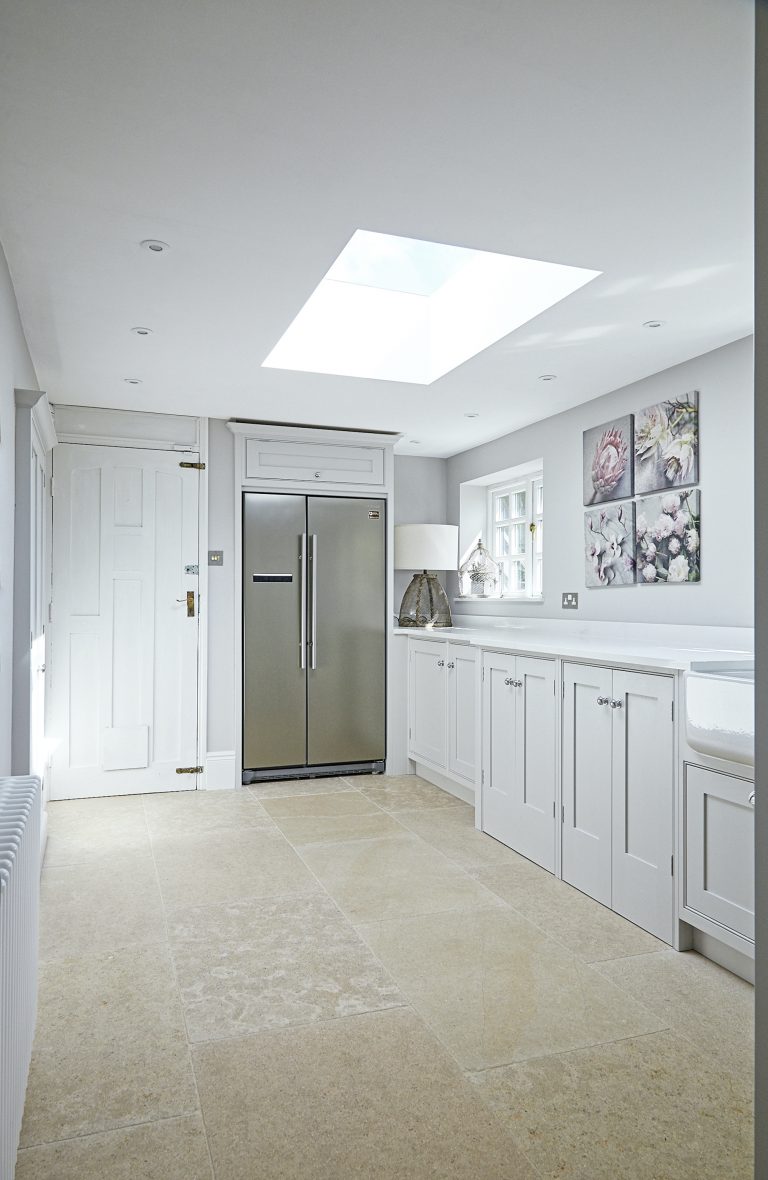 Wisteria House utility room with bespoke fitted cabinetry