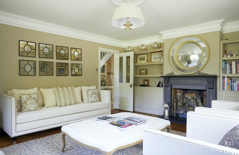 Wisteria House reception one with door open to entrance hall