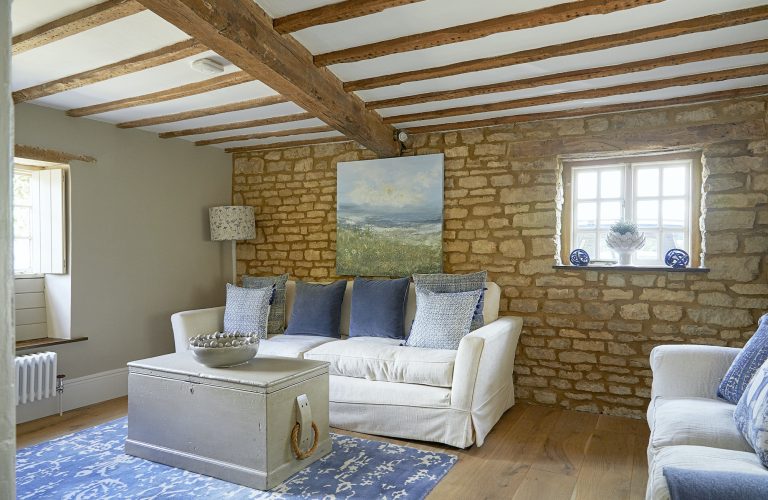 Wisteria House reception three with original features and pale grey painted walls.