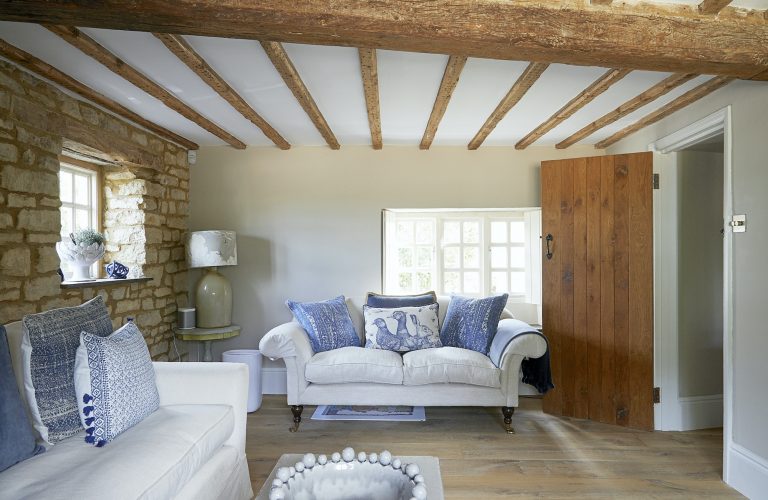Wisteria House reception two with fabric sofas