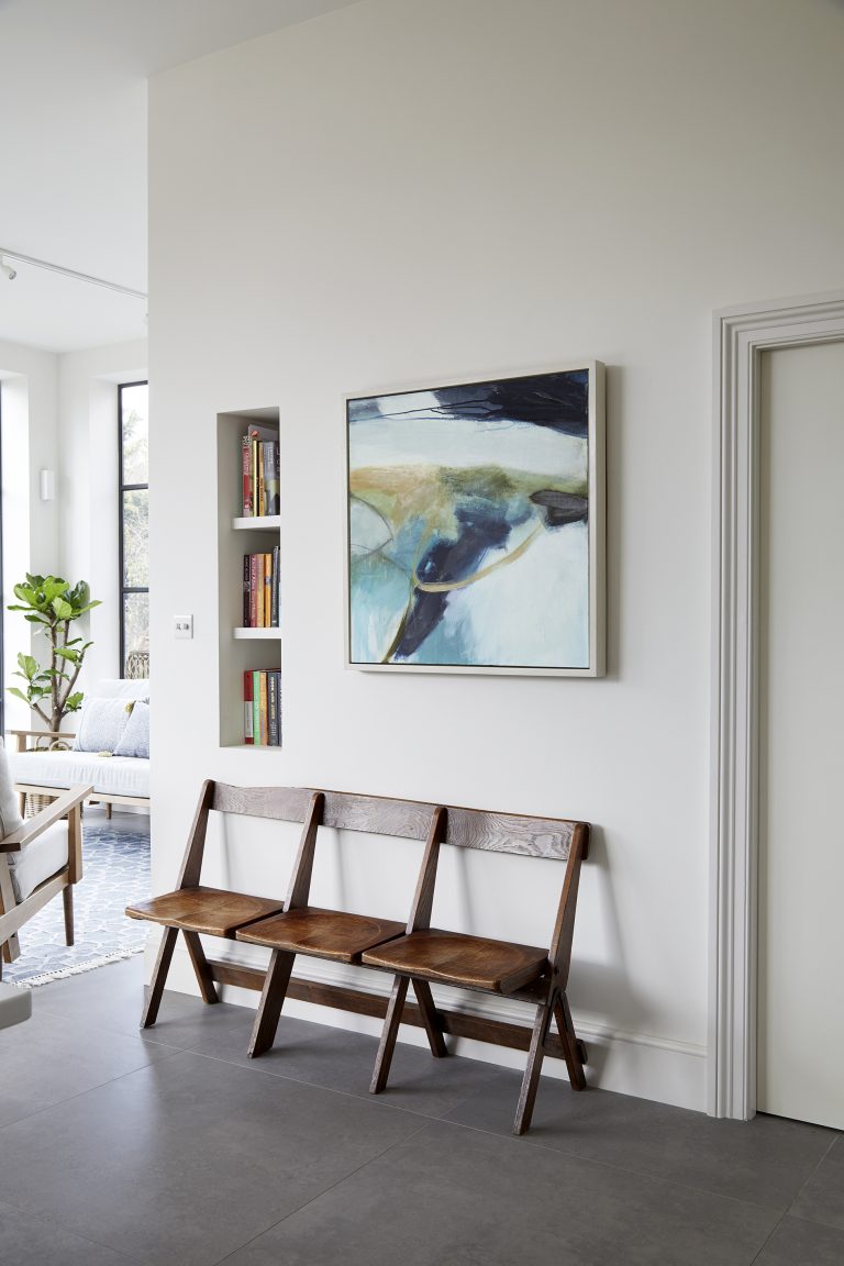 Antique folding wooden chairs and modern art work - Melrose SW18 - Shootfactory - London Location House