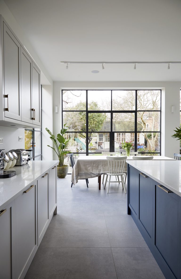 Kitchen/dining with steel framed crittle doors - Melrose SW18 - Shootfactory - London Location House