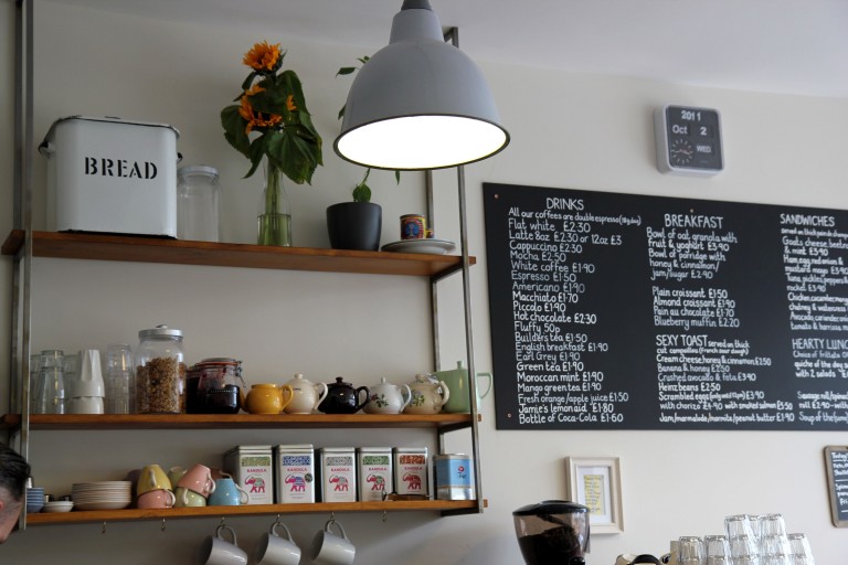 Industrial pendent ceiling light / Crofton Cafe, London, Se4 / Shootfactory Location